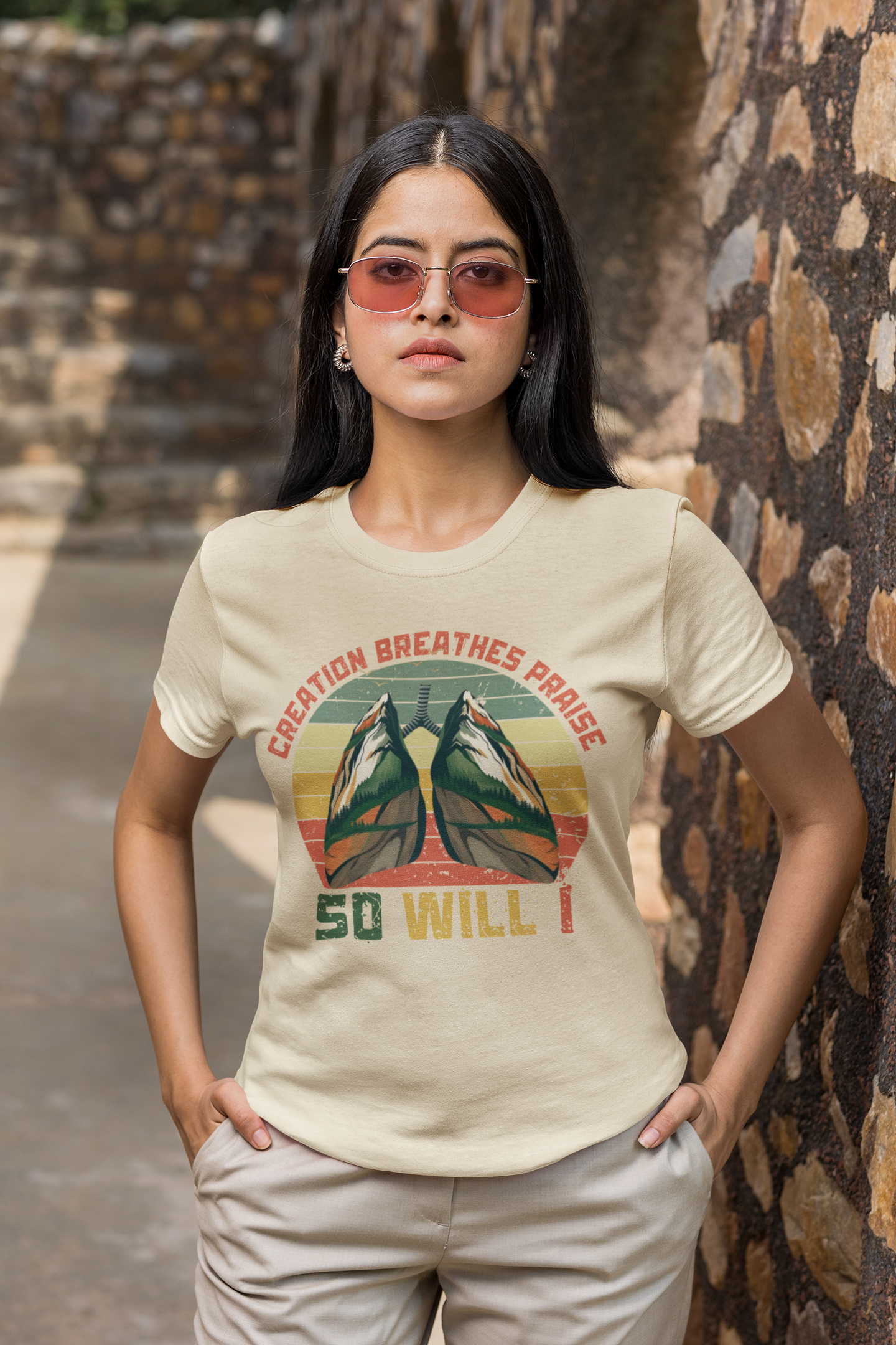 Christian Inspired Faith So Will I Retro Worship Tee