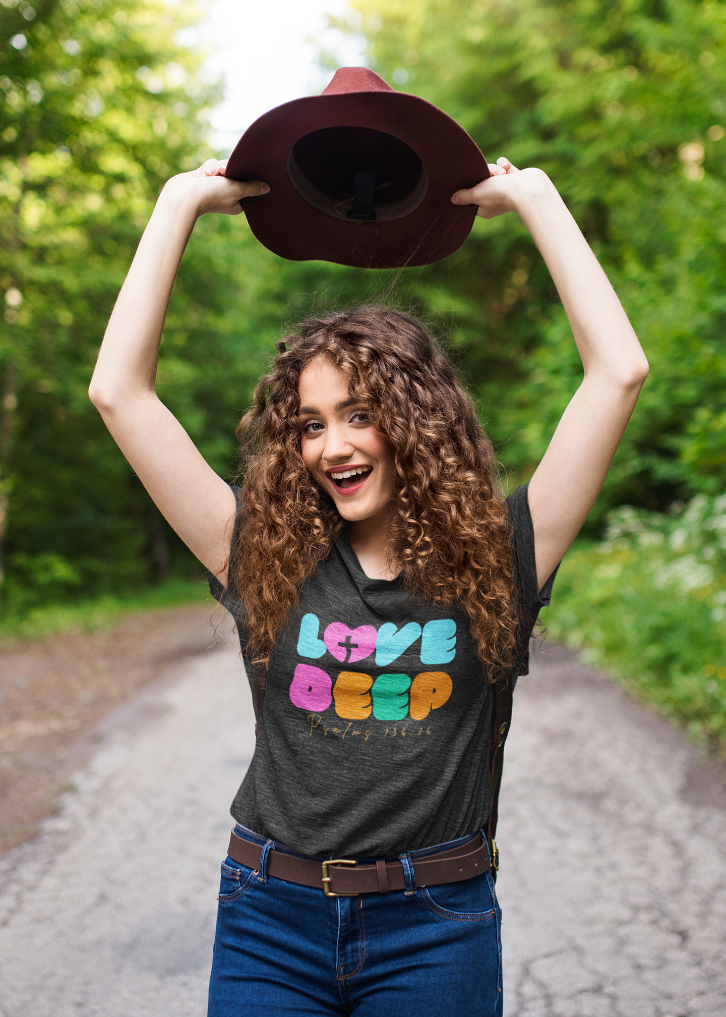 Faith-Inspired “Love Deep” Tee – Heart-Cross Symbol with Psalm 136:26