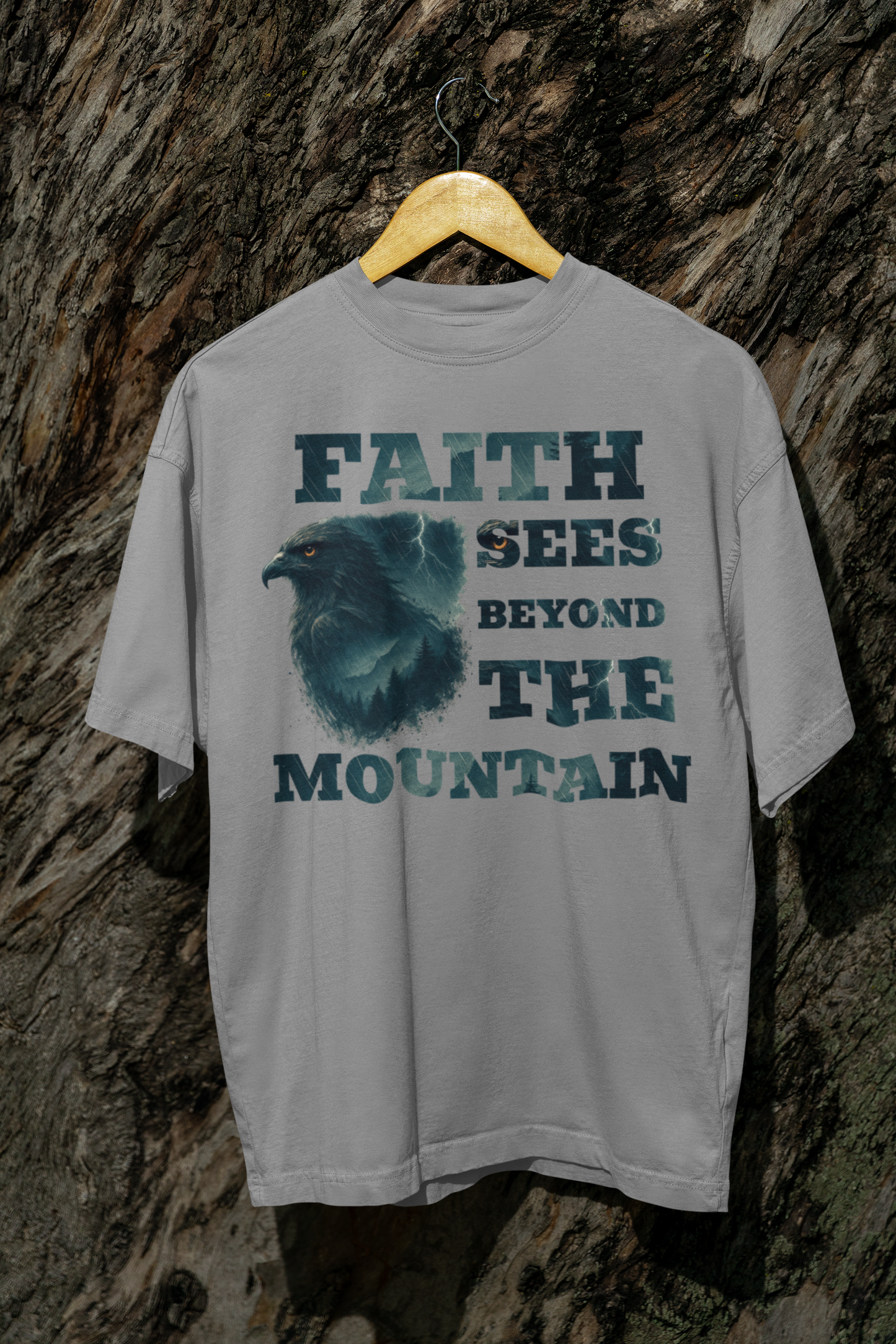 Faith Sees Beyond the Mountain – Christian-Inspired Eagle Vision Shirt