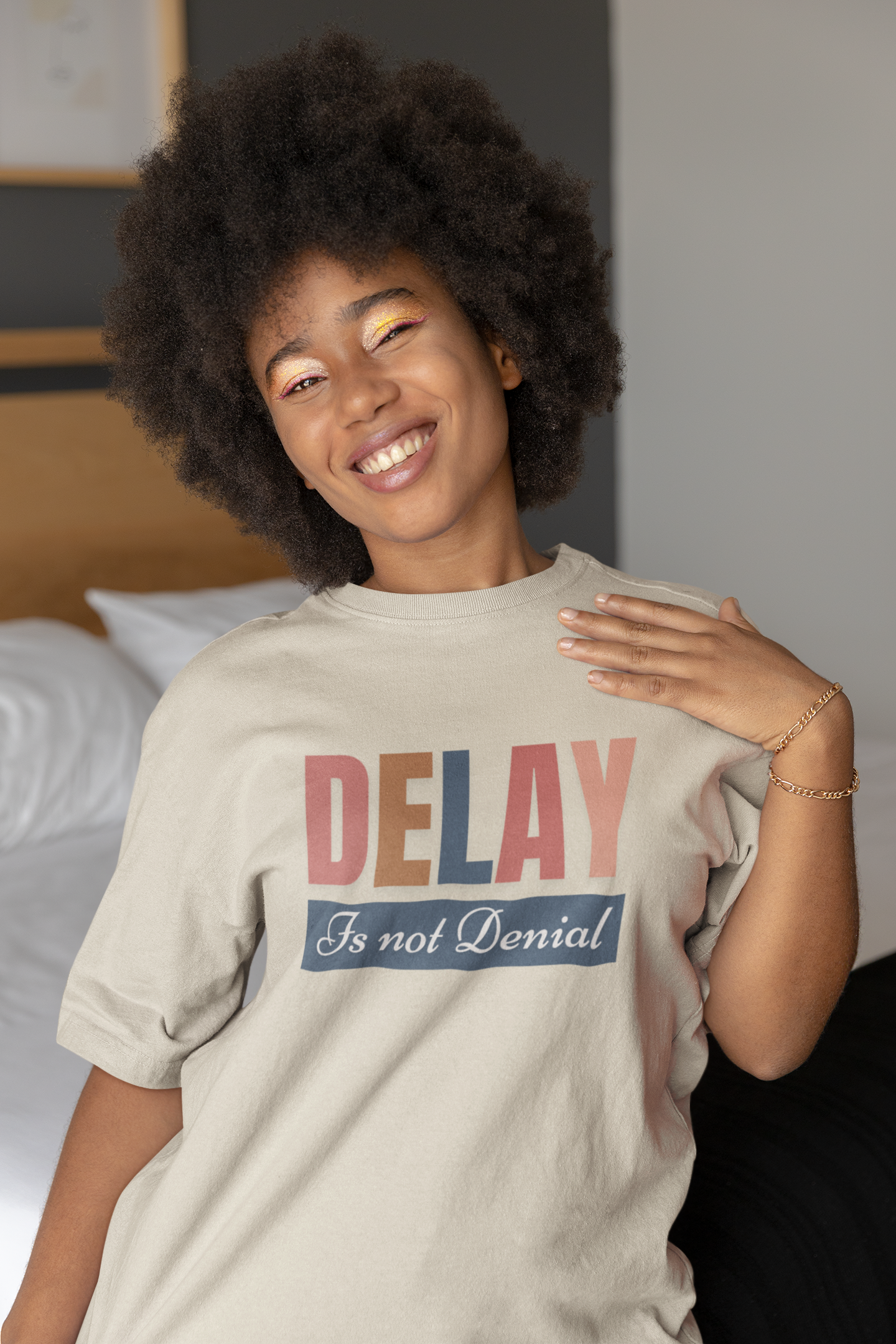 Delay Is Not Denial T-Shirt – Faith-Inspired Soft Pastel Design