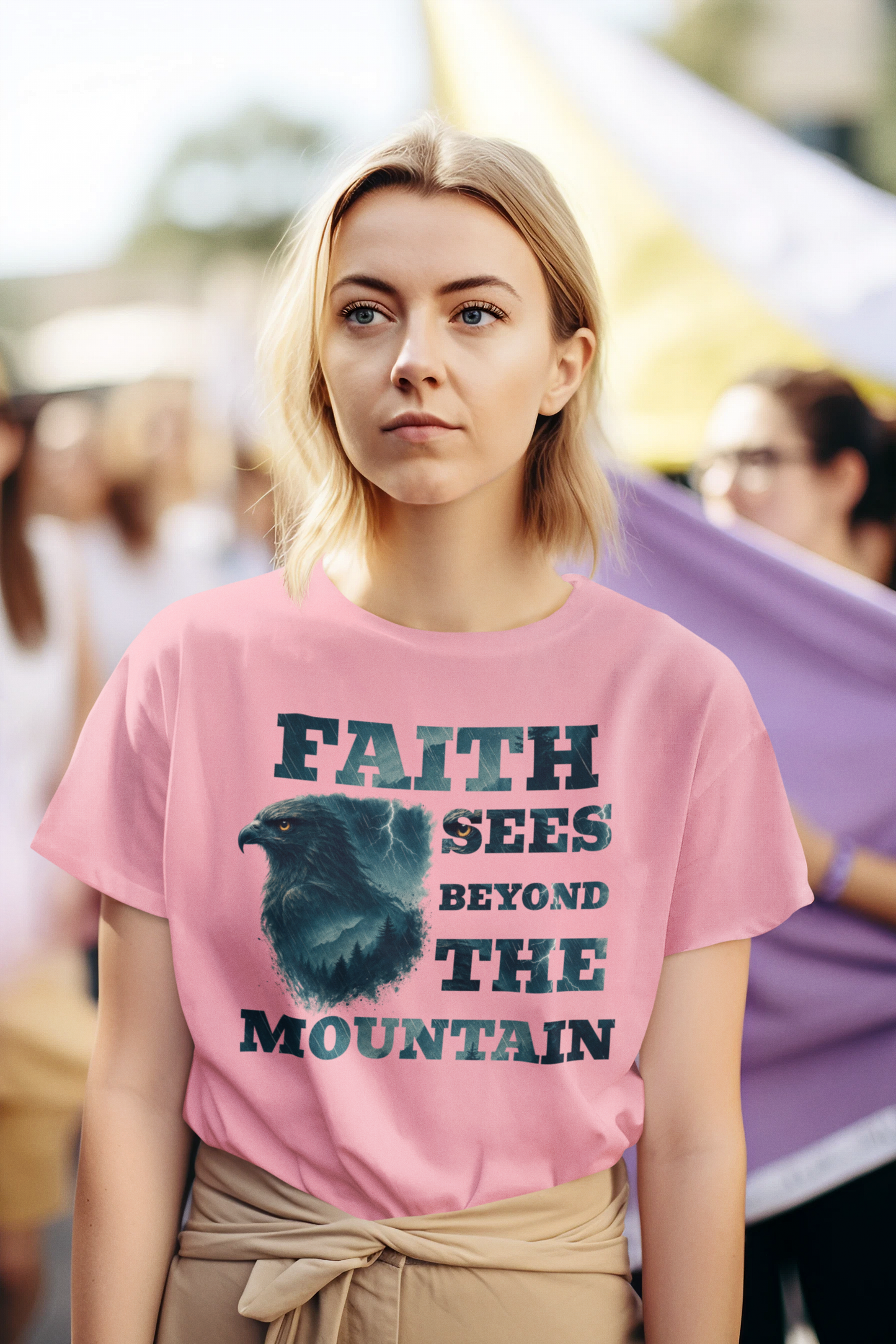 Faith Sees Beyond the Mountain – Christian-Inspired Eagle Vision Shirt