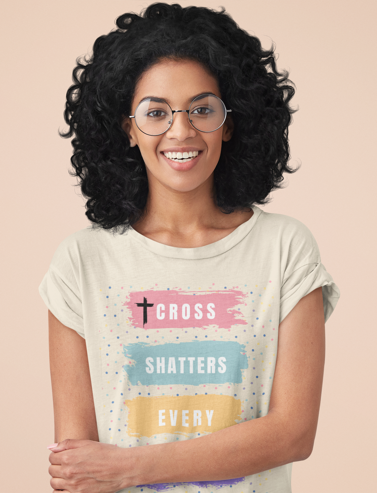 Cross Shatters Every Chain – Abstract Christian T-Shirt