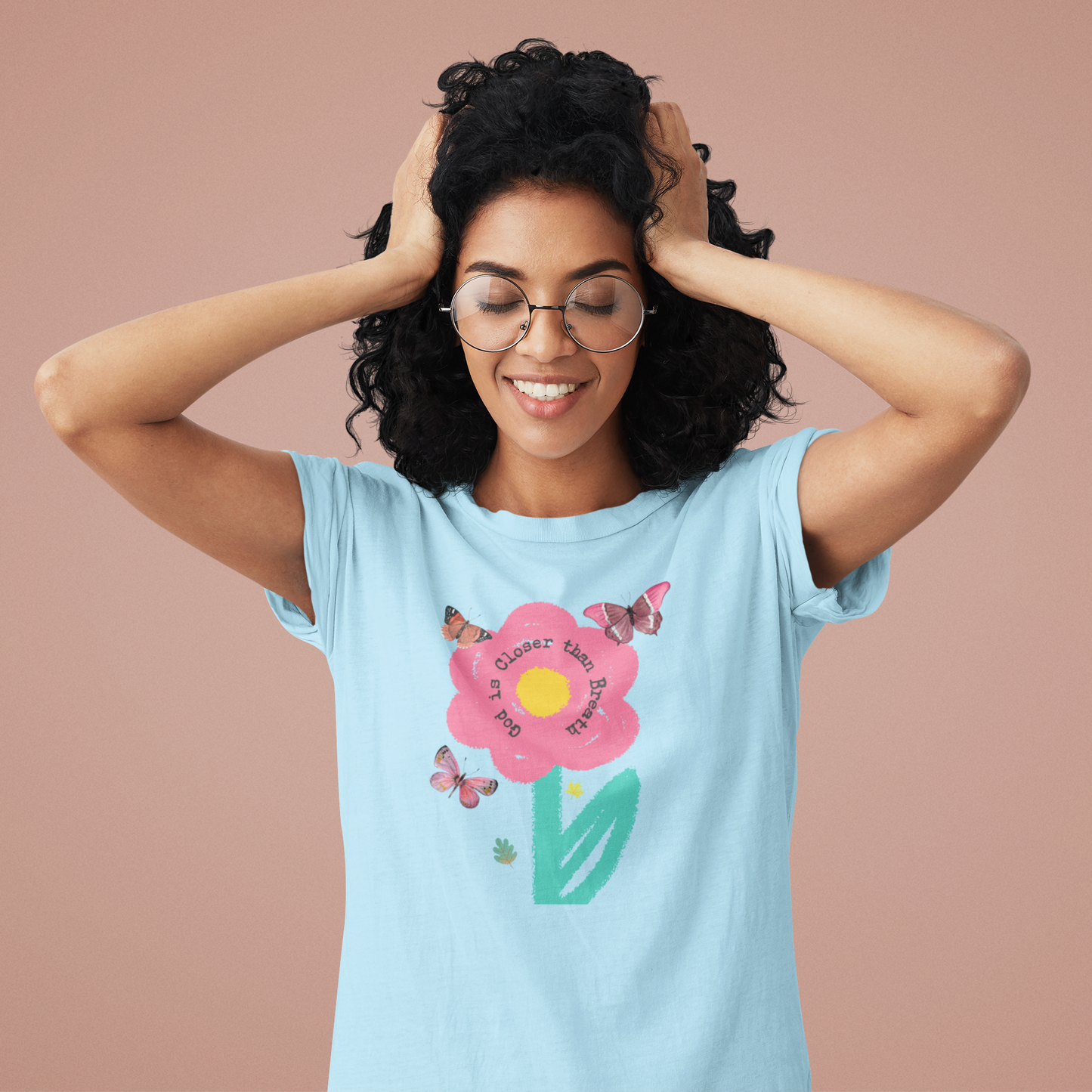 God is Closer Than Breath T-Shirt β Minimalist Floral Faith Tee