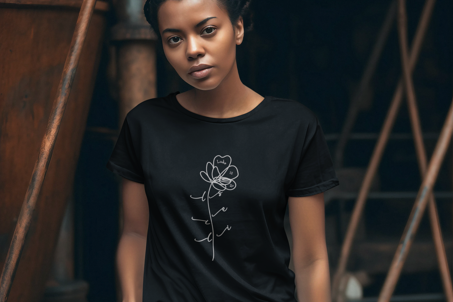 Lilies Minimalist Christian T-Shirt β Luke 12:27