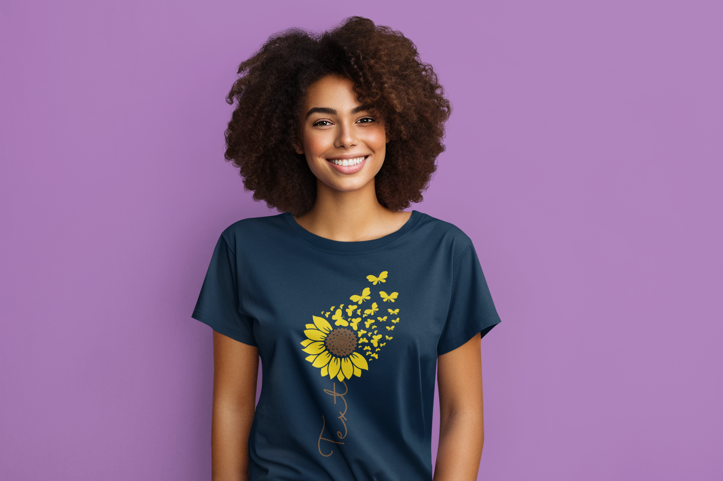 Custom Sunflower & Butterfly T-Shirt β Personalized Name or Season of Life