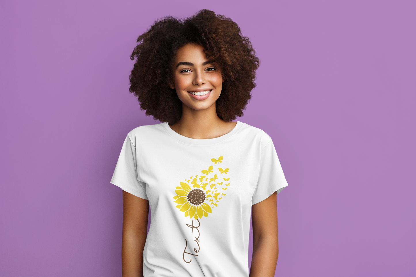 Custom Sunflower & Butterfly T-Shirt β Personalized Name or Season of Life