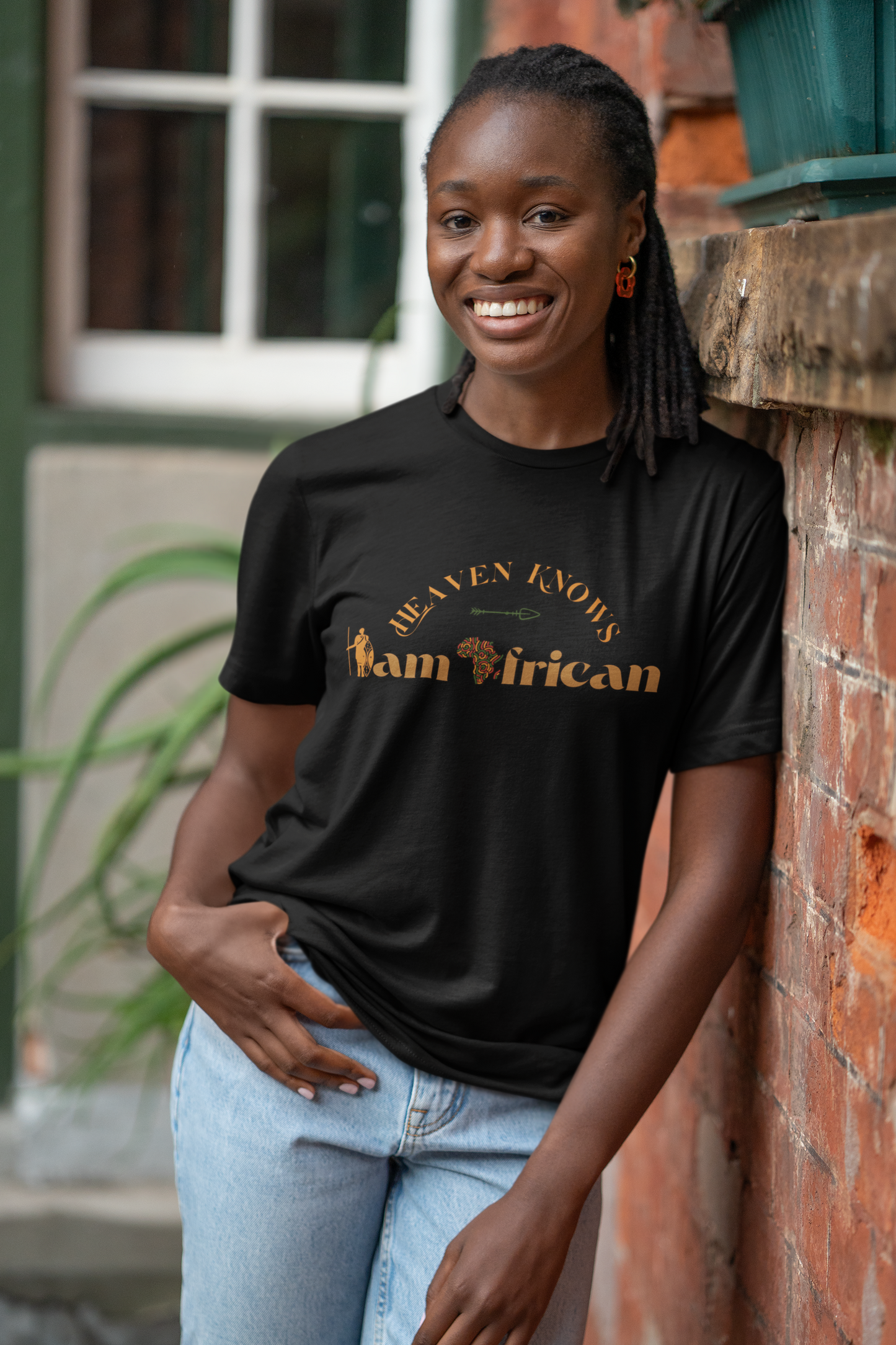 Faith-Inspired “Heaven Knows That I Am African” Tee – Bold Cultural Christian Statement