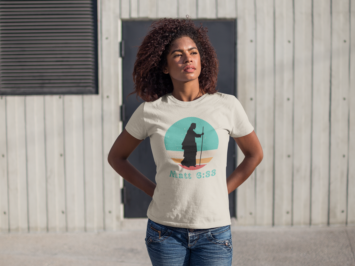 Seek First Retro Sunset Tee – Matthew 6:33