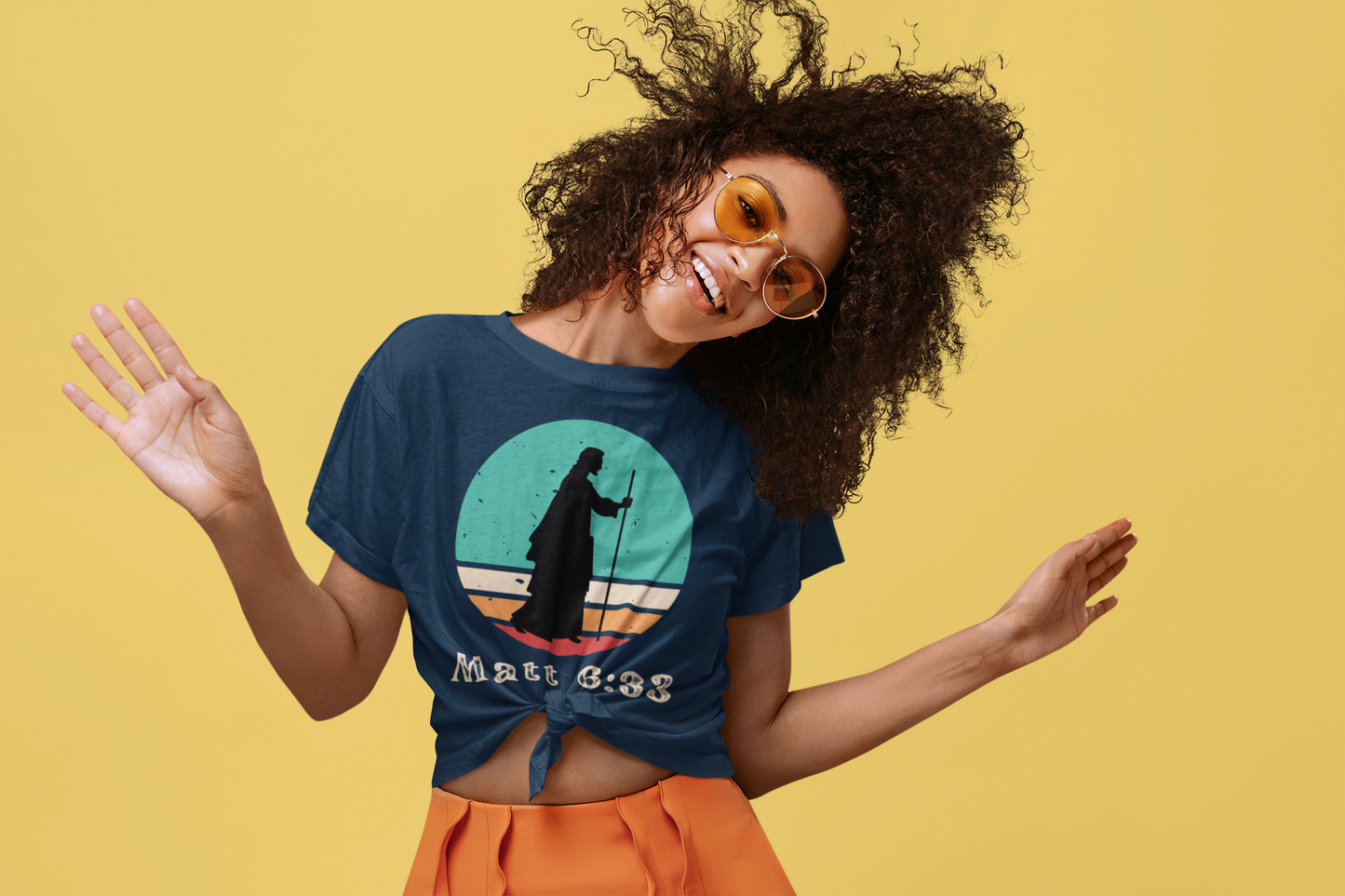 Seek First Retro Sunset Tee – Matthew 6:33