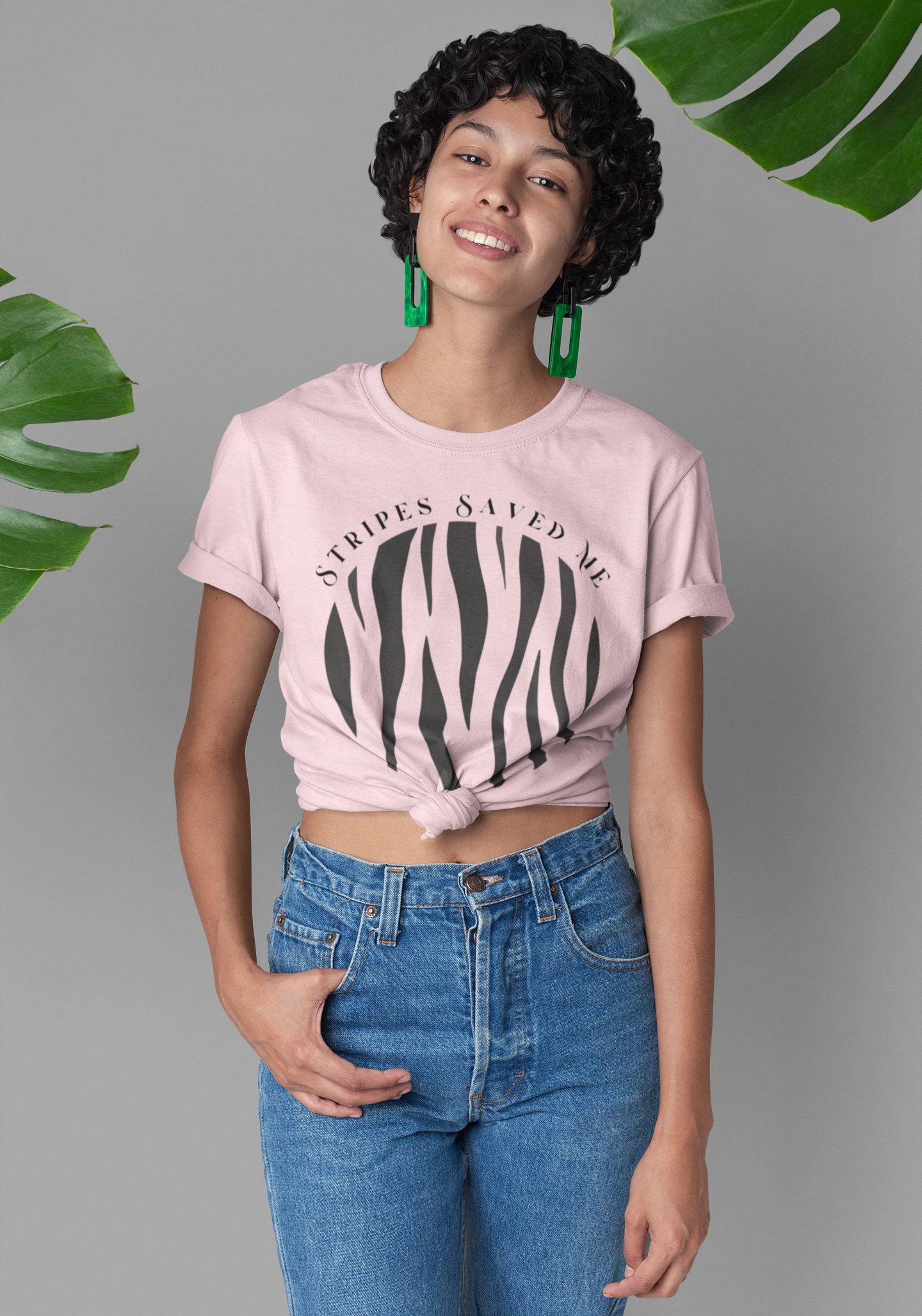 “Stripes Saved Me” Zebra Circle Tee – Isaiah 53:5 Inspired Design