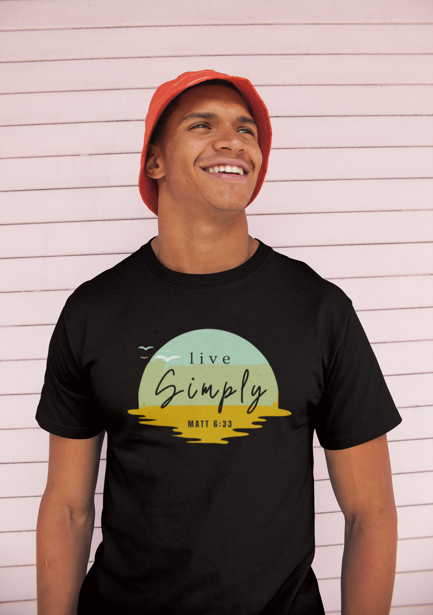 Live Simply Retro Sunset T-Shirt – Matthew 6:33