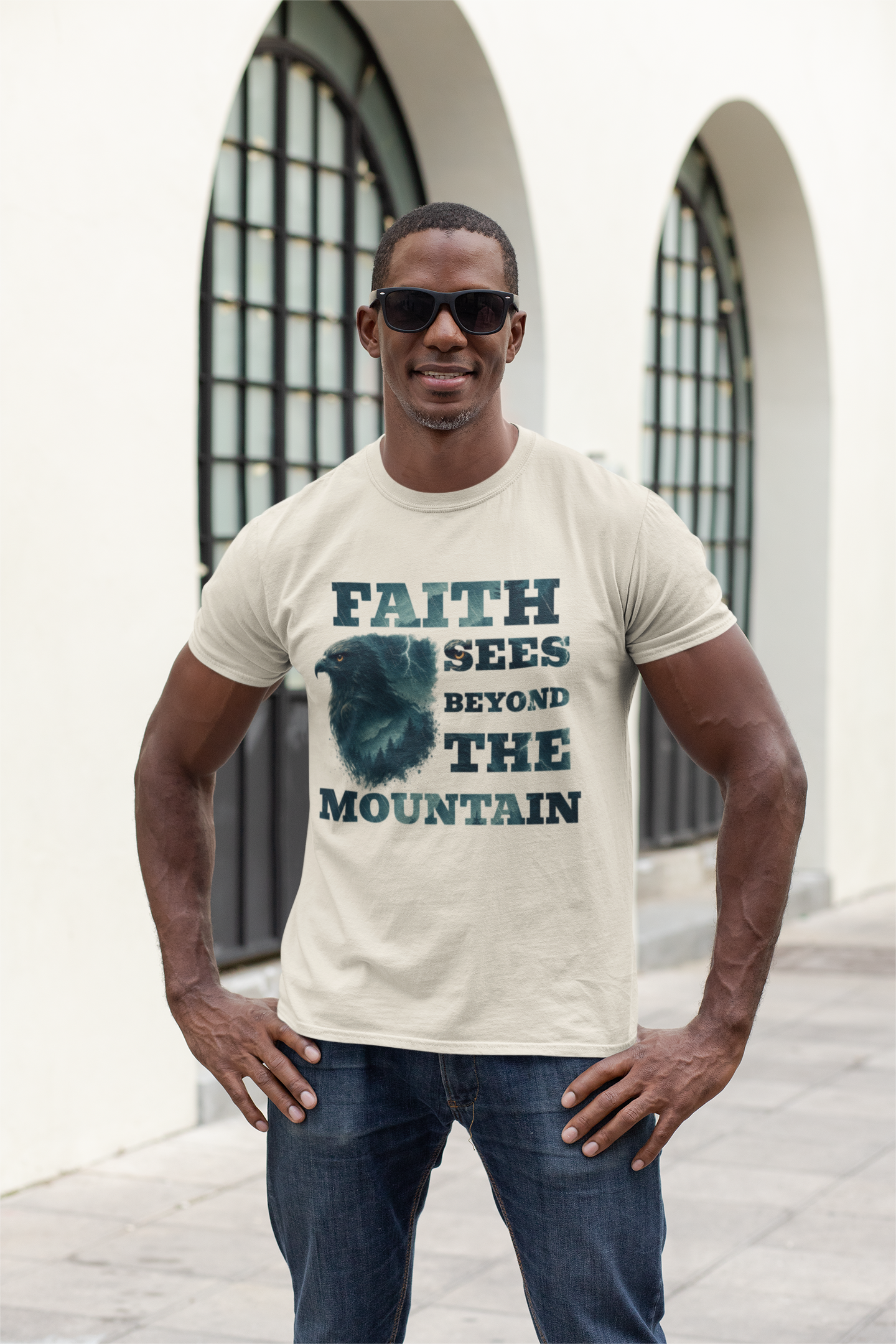 Faith Sees Beyond the Mountain – Christian-Inspired Eagle Vision Shirt