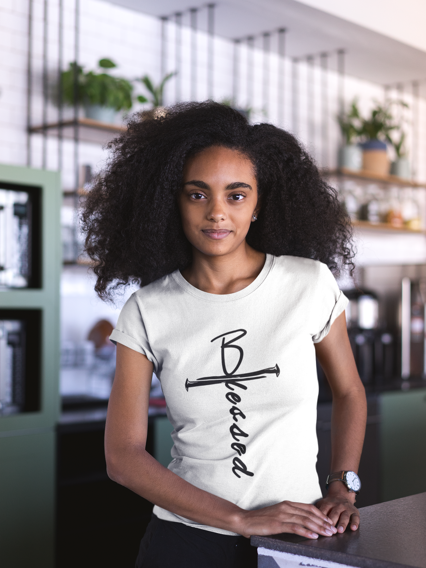Blessed Cross Nails Tee – Faith-Inspired Christian Apparel