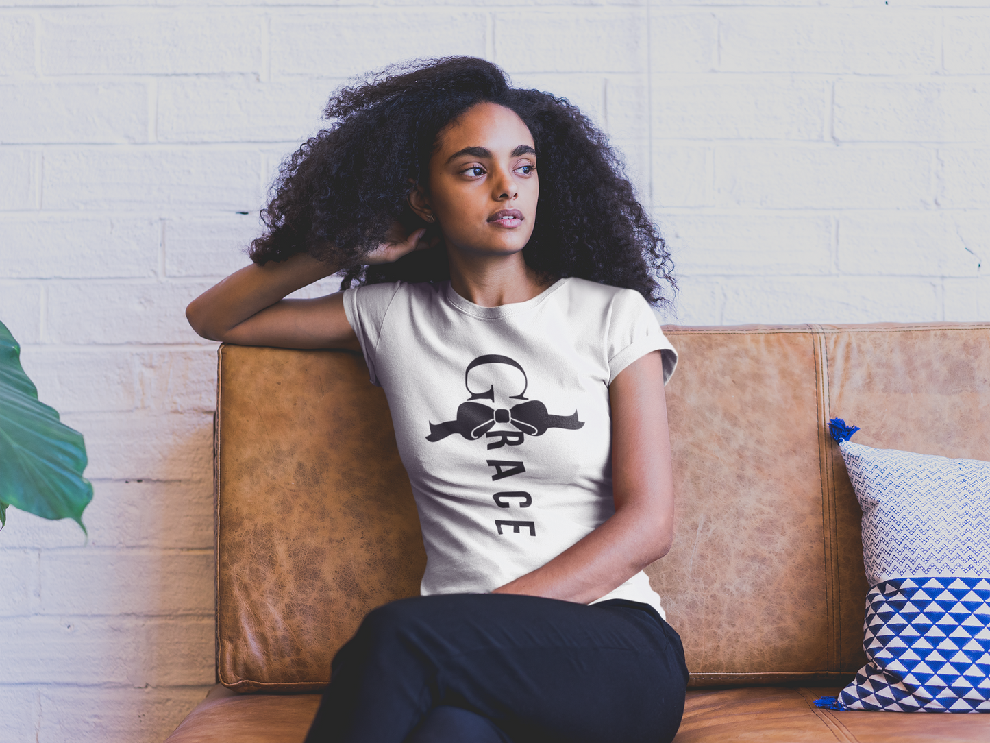 Grace Bow Cross Tee – Faith-Inspired Christian Apparel Kenya