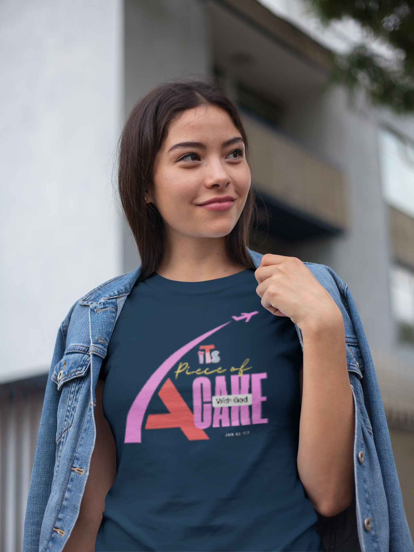 Faith-Inspired “It’s a Piece of Cake with God” Tee – Jeremiah 32:27 Bible Verse Shirt