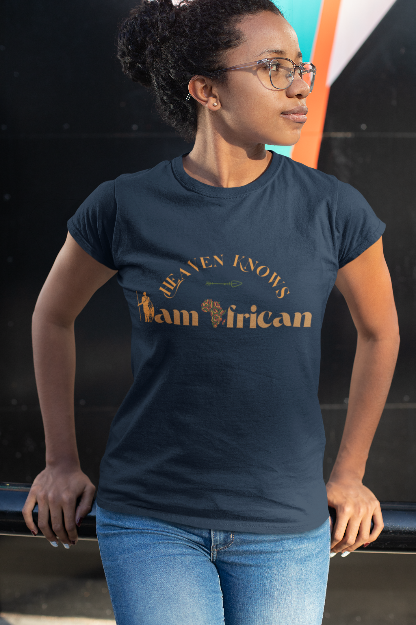 Faith-Inspired “Heaven Knows That I Am African” Tee – Bold Cultural Christian Statement