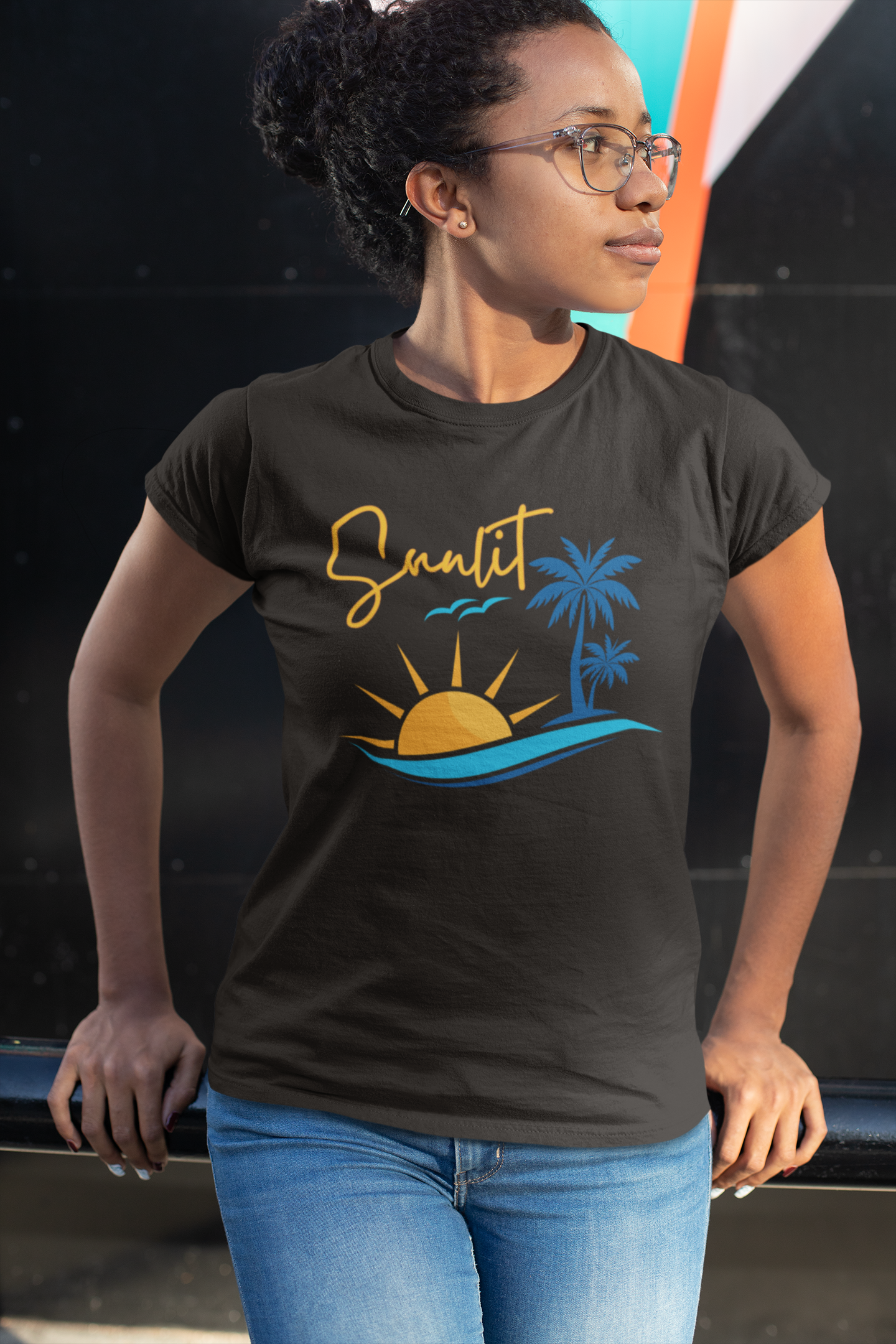 Faith-Inspired “SUNLIT” Sunrise Beach Tee – Christ-Centered Summer Glow Shirt