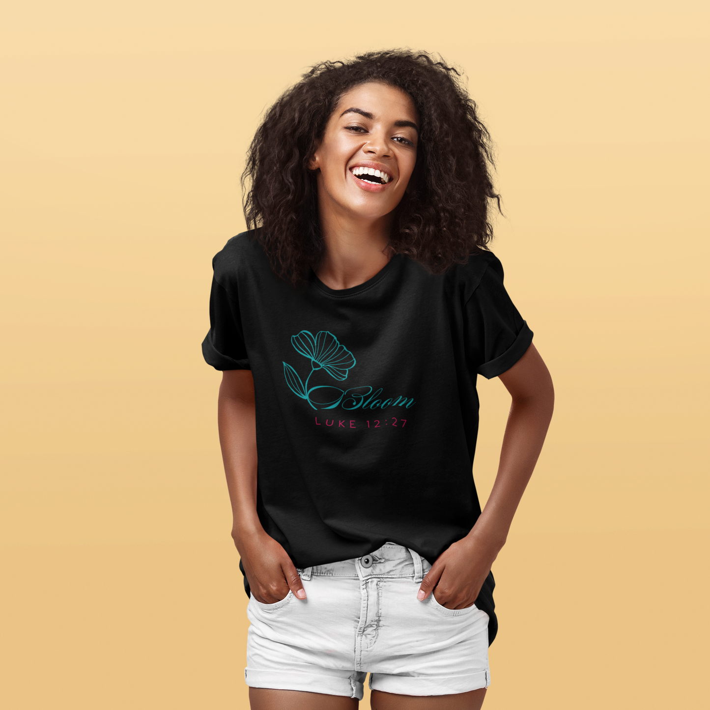 Bloom – Luke 12:27 Minimalist Christian T-shirt