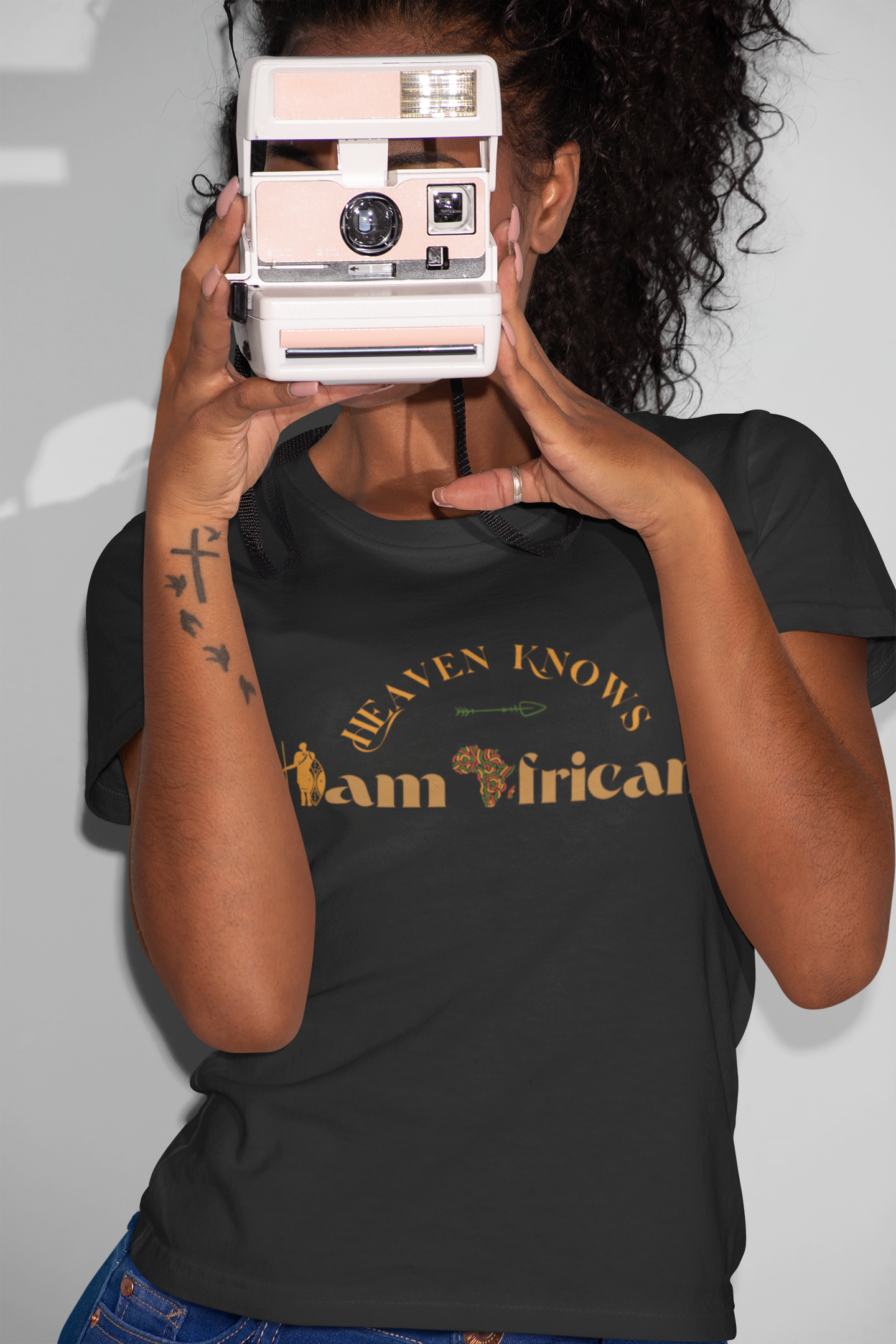 Faith-Inspired “Heaven Knows That I Am African” Tee – Bold Cultural Christian Statement