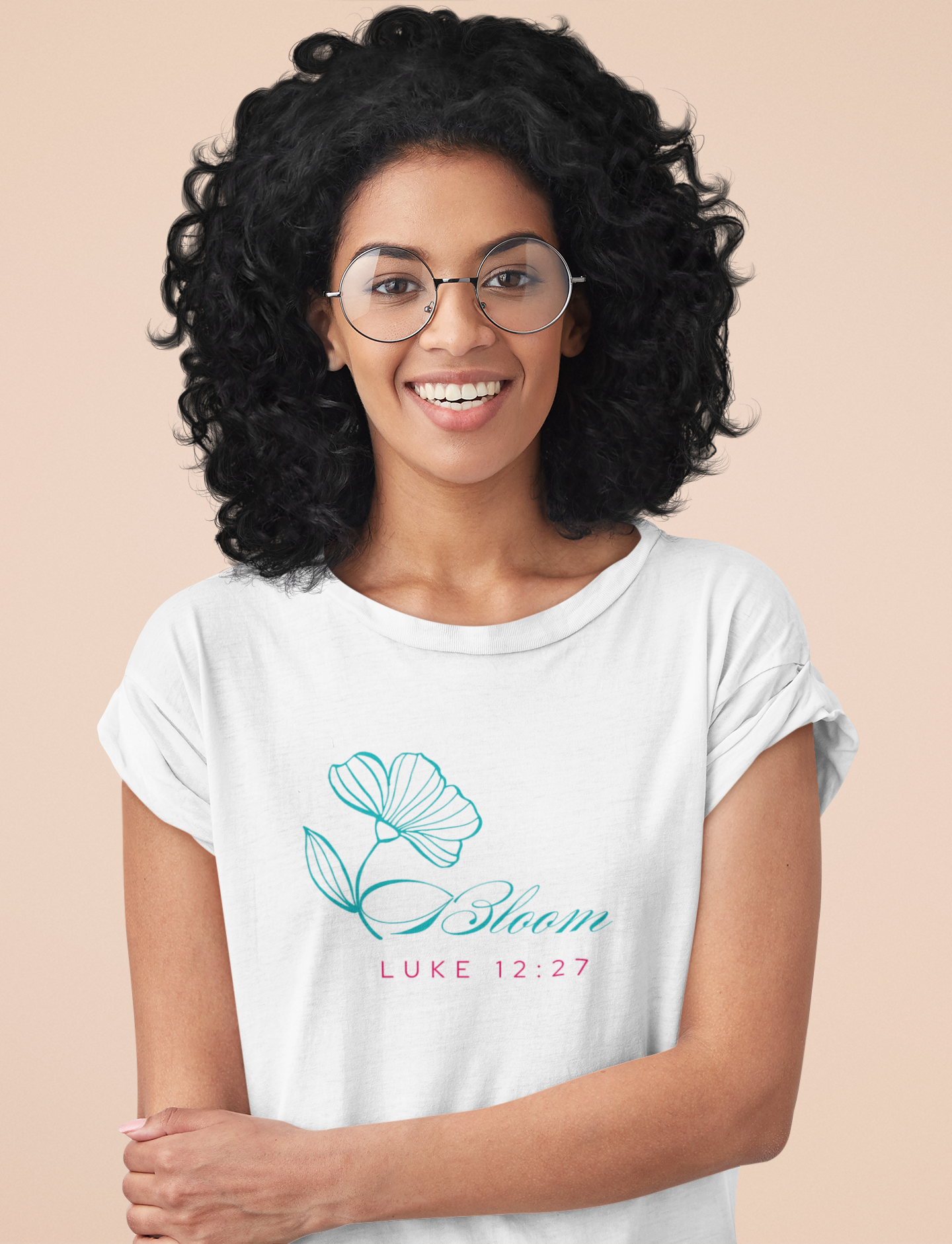 Bloom – Luke 12:27 Minimalist Christian T-shirt