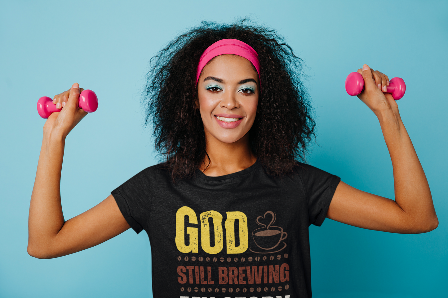 God Still Brewing My Story Tee – Faith-Inspired Coffee Theme