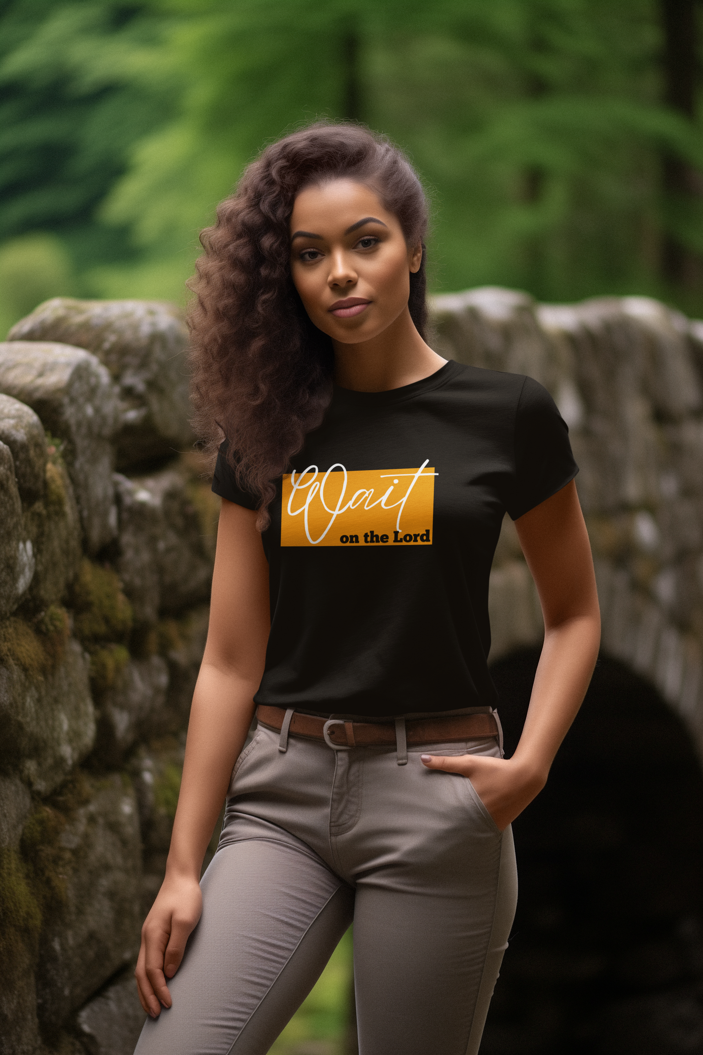 Wait on the Lord T-Shirt – Bold Orange Scripture Design