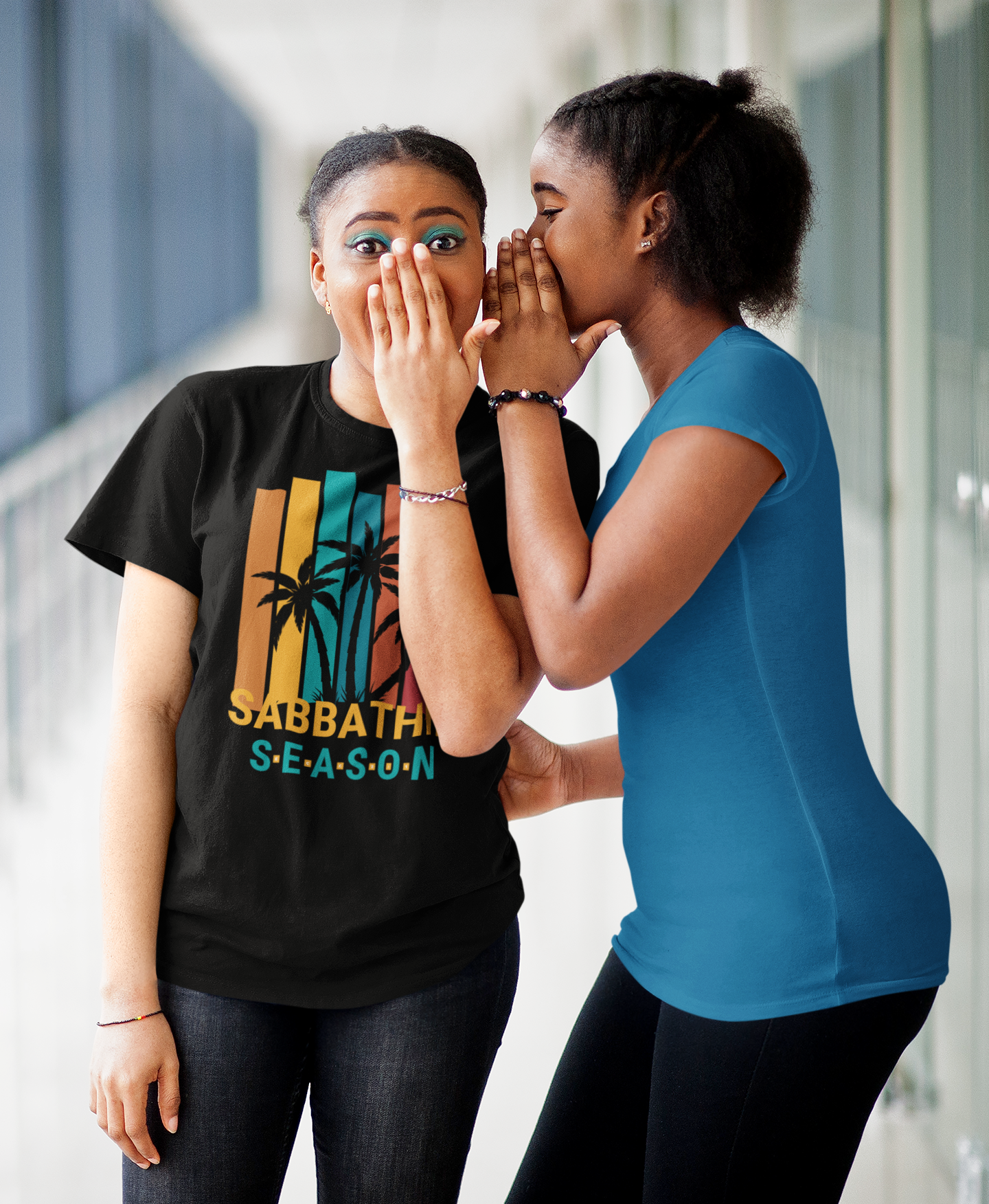 Sabbathin’ Retro Sunset T-Shirt – Faith-Inspired Palm Tree Tee