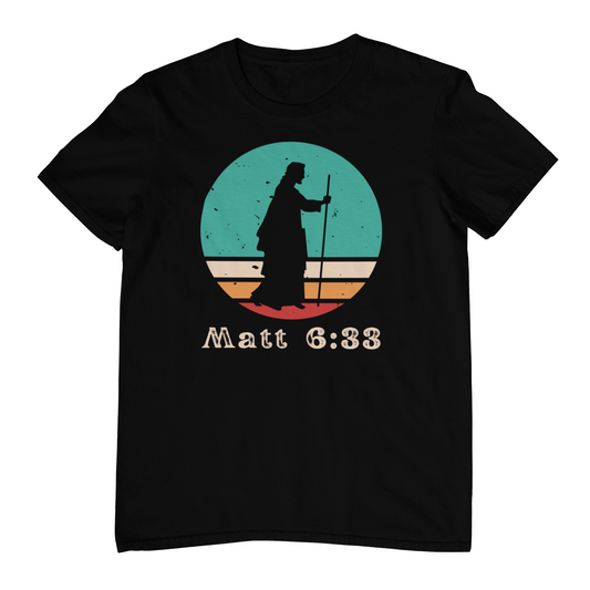 Seek First Retro Sunset Tee – Matthew 6:33