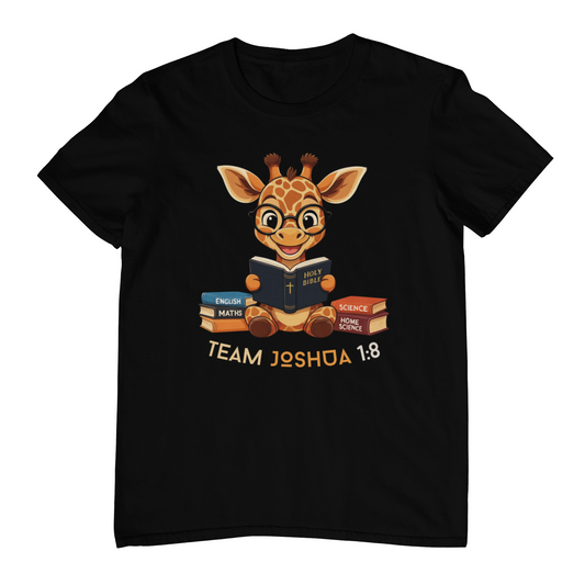 Baby Giraffe Bible T-Shirt – Team Joshua 1:8 Kids Christian Tee