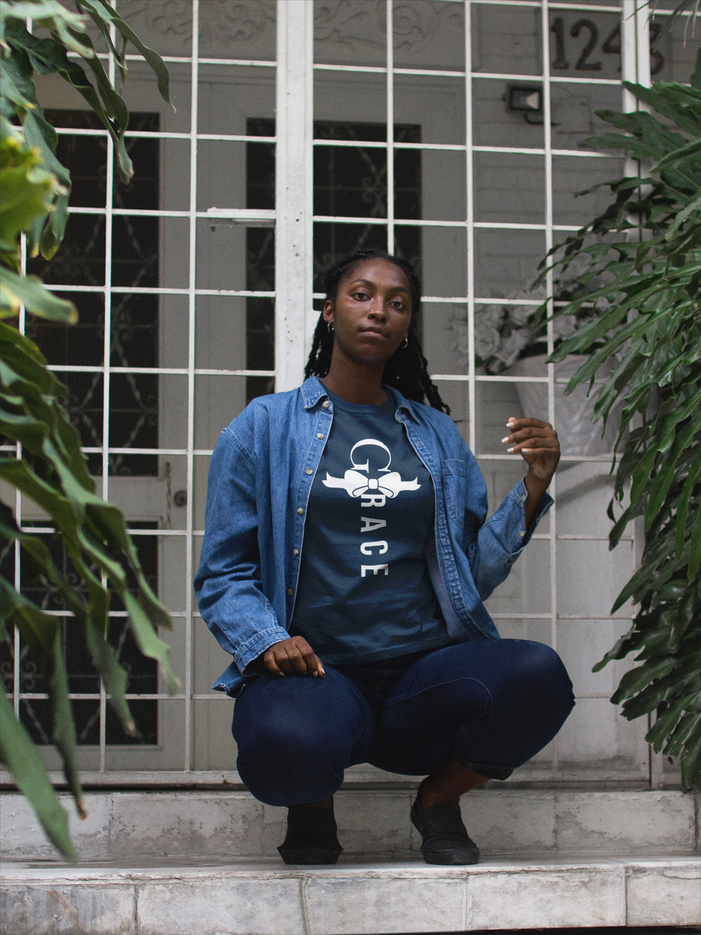 Grace Bow Cross Tee – Faith-Inspired Christian Apparel Kenya