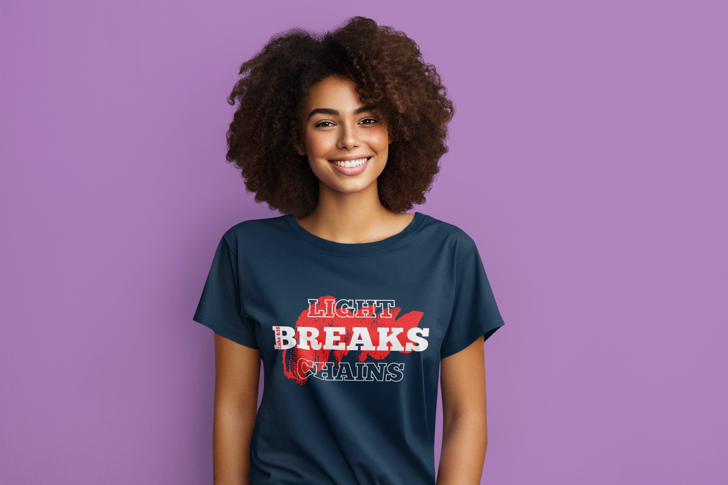 Light Breaks Chains – Bold Faith T-Shirt